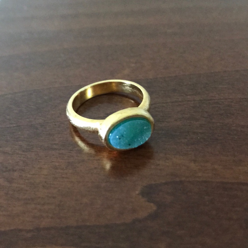 Green Druzy Ring